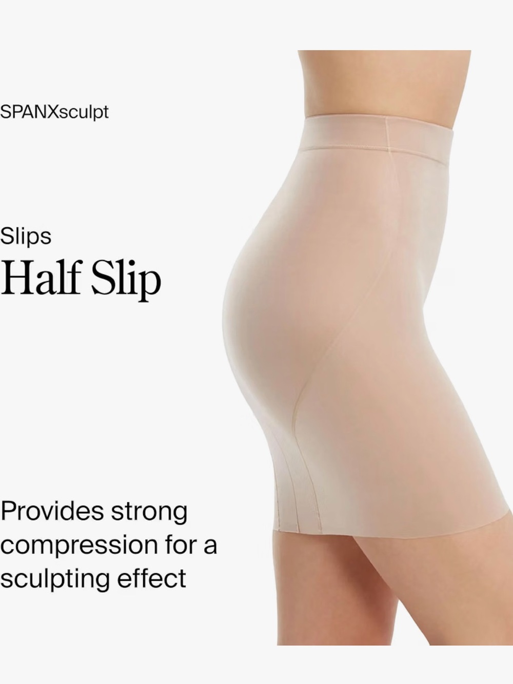 SPANX Nude Sculpting Half Slip Skirt, size large